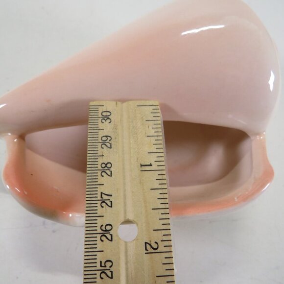 Ceramic Sea Shell Dish - Planter Peachy Pink Conch Shell - Picture 7 of 9